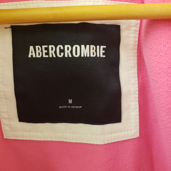 White Abercrombie & Fitch Winter Jacket w/ pink Logo - Picture 3 of 7